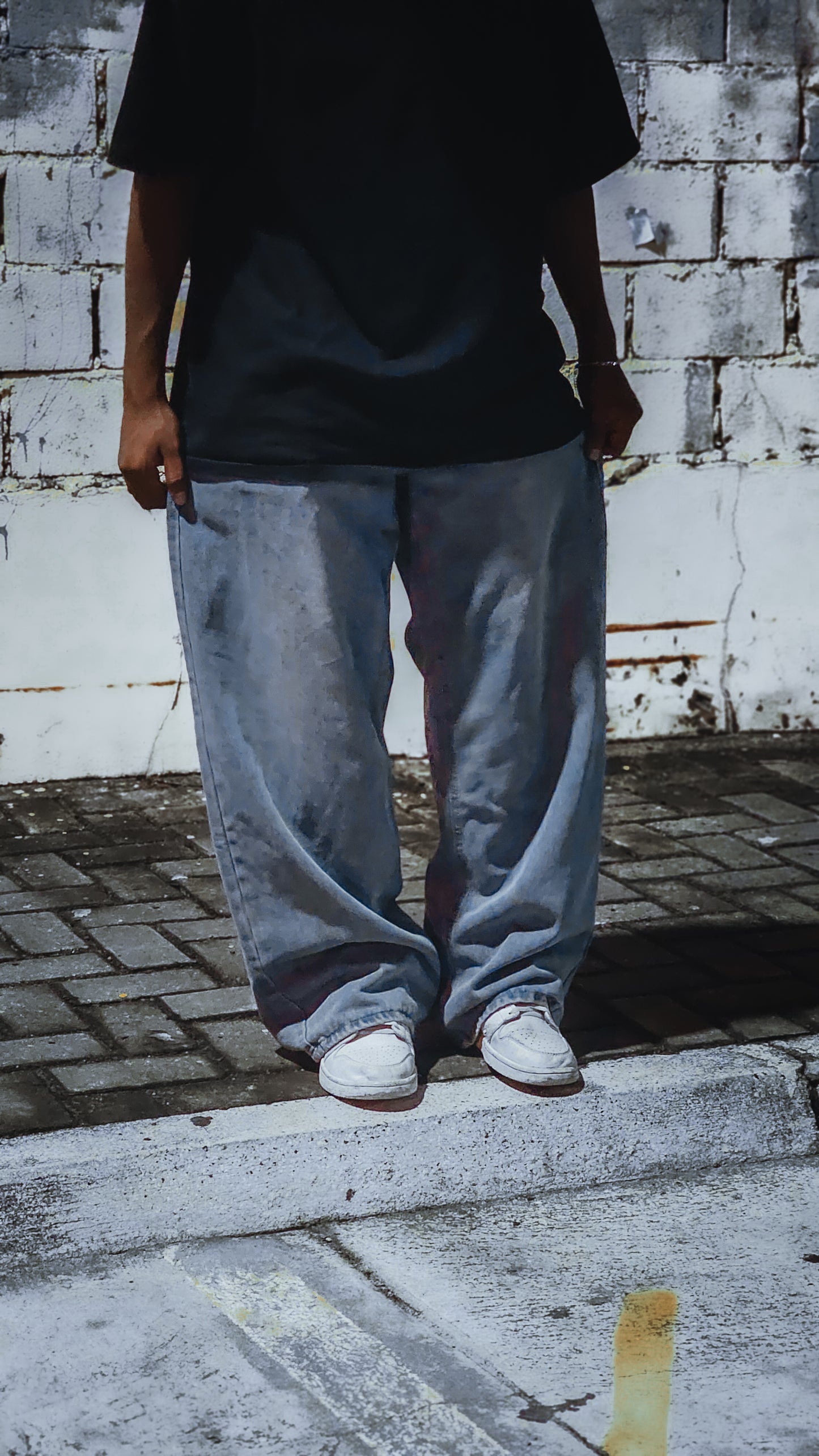 Blue baggy jeans