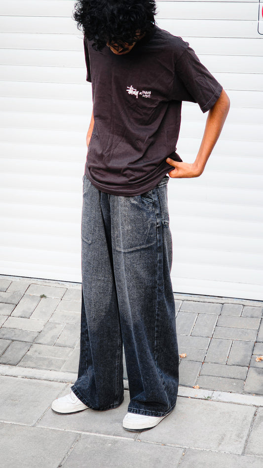 Black faded baggy Jeans