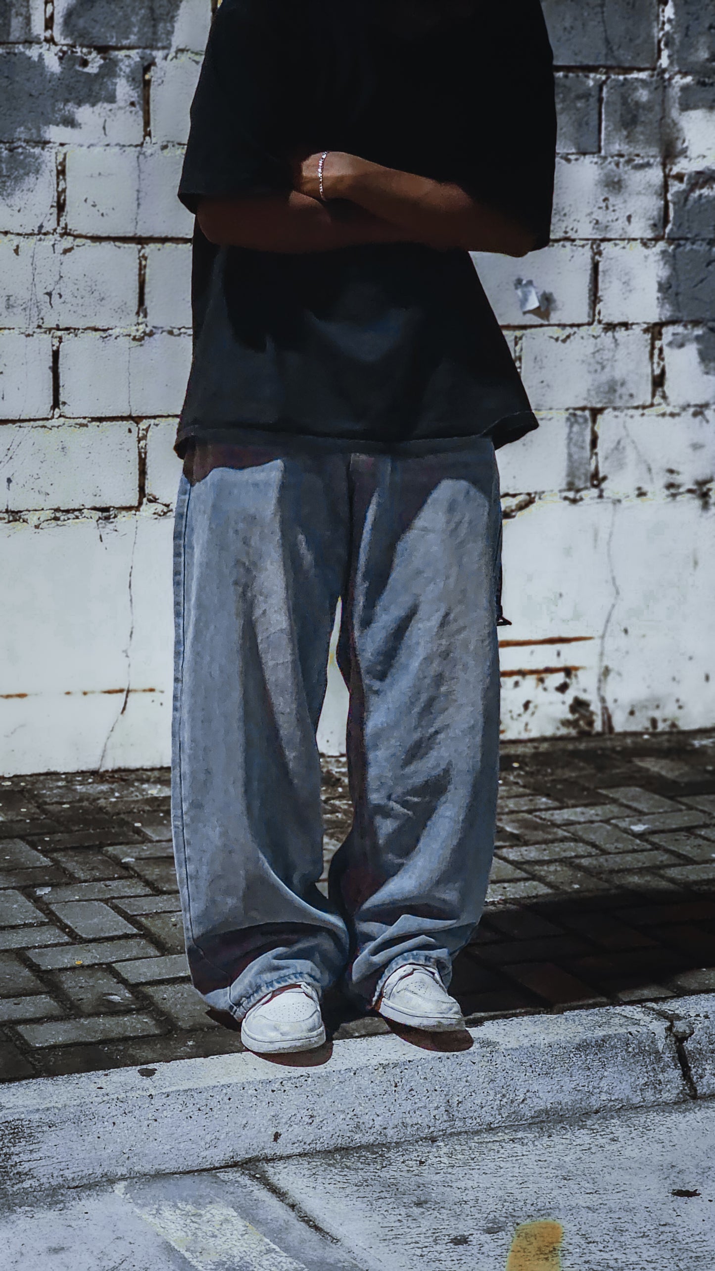 Blue baggy jeans